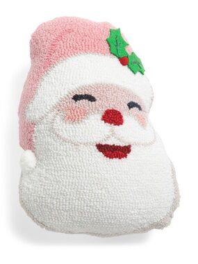 PEKING HANDICRAFT SANTA HOOKED PILLOW - NEW WITH TAGS